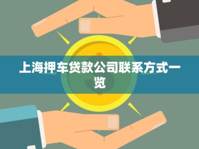 上海押車貸款公司聯(lián)系方式一覽